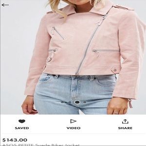 Asos Pink Suede Moto Jacket